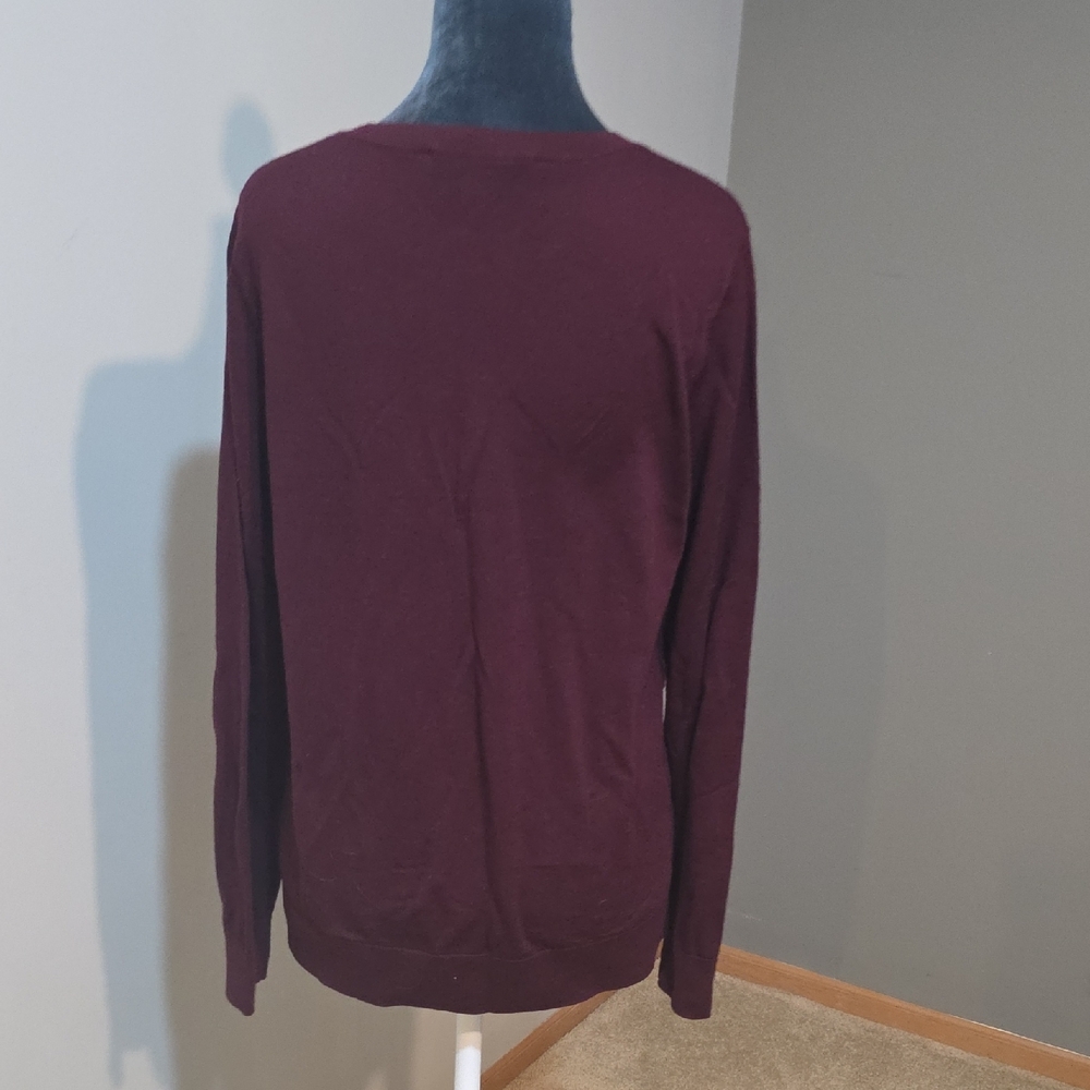 Katherine Barclay Extra Fine Merino Wool Burgundy Sweater | Size M | Luxury Knit - Picture 8 of 8